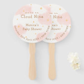Roze Schattige Cloud Nine Meisje Baby shower Handwaaier (Voorkant en achterkant)