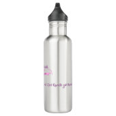 Roze Schattige Cool Modern Karate Meisje Terug naa Waterfles (Rechts)