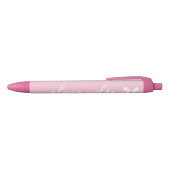 Roze Schattige Coquette Bow Monogram Zwarte Inkt Pen (Bovenkant)