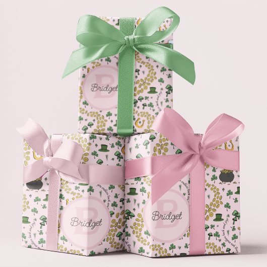 Roze, Schattige & Curvy St. Patrick's Day Tissue P Cadeaupapier