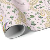 Roze, Schattige & Curvy St. Patrick's Day Tissue P Cadeaupapier (Rol Hoek)