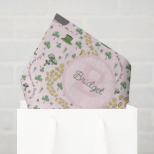 Roze, Schattige & Curvy St. Patrick's Day Tissue P Tissuepapier