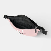 Roze Schattige Monogram Naam Meisje Script Heuptasje (Open)