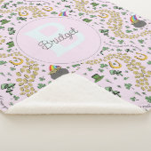 Roze Schattige n' Curvy Shamrocks Baby Naam St Pat Sherpa Deken (3/4)