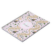 Roze Schattige n' Curvy St Patricks Day Shamrocks Notitieboek (Linkerzijde)