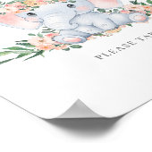 Roze Schattige Olifant Meisje Baby shower Favors S Poster (Hoek)