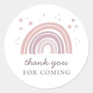 Roze schattige regenboog. Kids verjaardagsfeestje Ronde Sticker