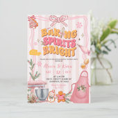 Roze Schattige Retro Strepen Bakgeesten Helder Kaart (Staand voorkant)