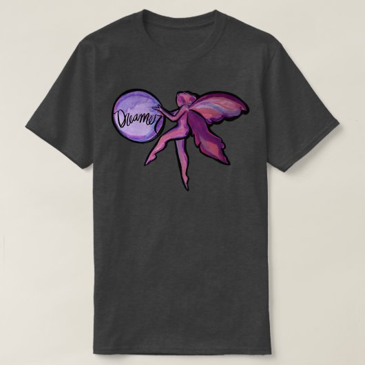 Roze schattige sprookjesdromers dromen op t-shirt (Design voorkant)