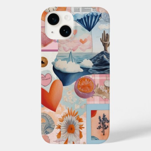 Roze Schattige Trendy Preppy Collage Scrapbook Case-Mate iPhone Case (Achterkant)