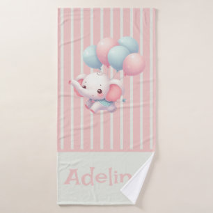 Roze, Schattigee baby olifant Badhanddoek