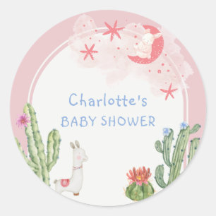 Roze Schattigee Boho Boog Cactus Speelgoed Meisje Ronde Sticker