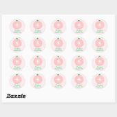 Roze Schattigee geïllustreerde kerst ronde Sticker (Vel)