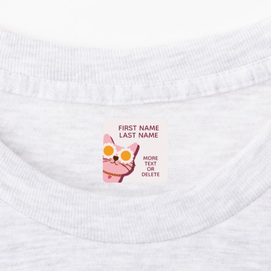 Roze Schattigee gepersonaliseerde meisje kleding l Labels (Aangebracht)