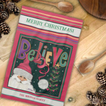 Roze Schattigee grillige kerstman gepersonaliseerd