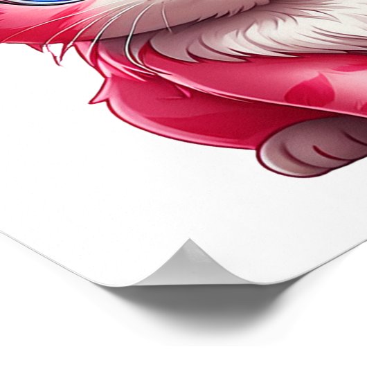 Roze Schattigee kat Poster (Hoek)