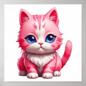 Roze Schattigee kat Poster (Voorkant)