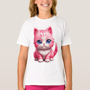 Roze Schattigee kat T-shirt
