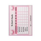 Roze Schattigee Note Reward Chore Chart Notitieblok (Gedraaid)