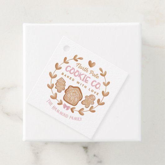 Roze Schattigee peperkoek Kerstkoekjes uitwisselin Bedankjes Labels (In situ)