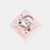 Roze Schattigee Santa, Boujee Santa w / Stanley Be Servet (Hoek)