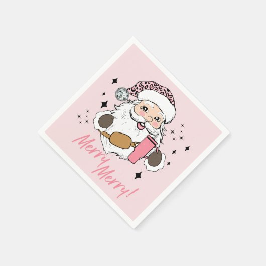 Roze Schattigee Santa, Boujee Santa w / Stanley Be Servet (Hoek)