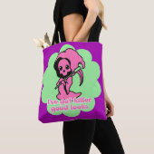 Roze Schattigee Spooky Grim Reaper Custom Draagtas (Dichtbij)