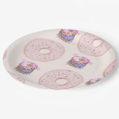 Roze Schattigee woestijnzoete donuts illustratiepa Papieren Bordje (Gekanteld)