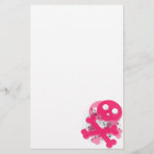 Roze schedel briefpapier papier (Voorkant)