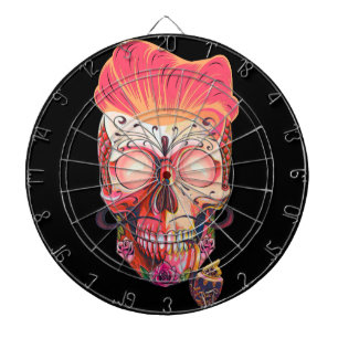 roze schedel dartbord