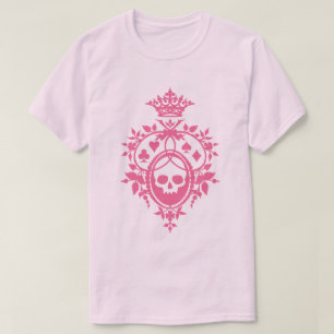 Roze schedel en uitsteeksels voor T-shirt
