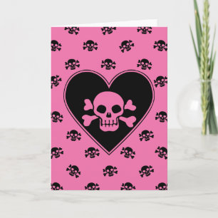 Roze Schedel in Hart Kaart