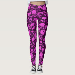 Roze schedel leggings