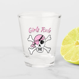 Roze schedel Oogpleister Shot Glas