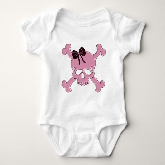 Roze schedel romper (Voorkant)
