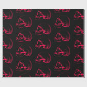 Roze Schedel Schets Patroon Cadeaupapier (Vlak)