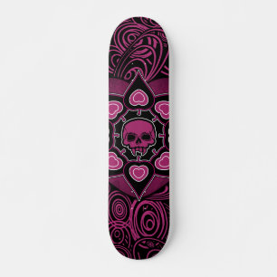 Roze schedel skateboard