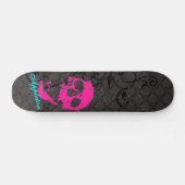 Roze schedel skateboard (Horizontaal)