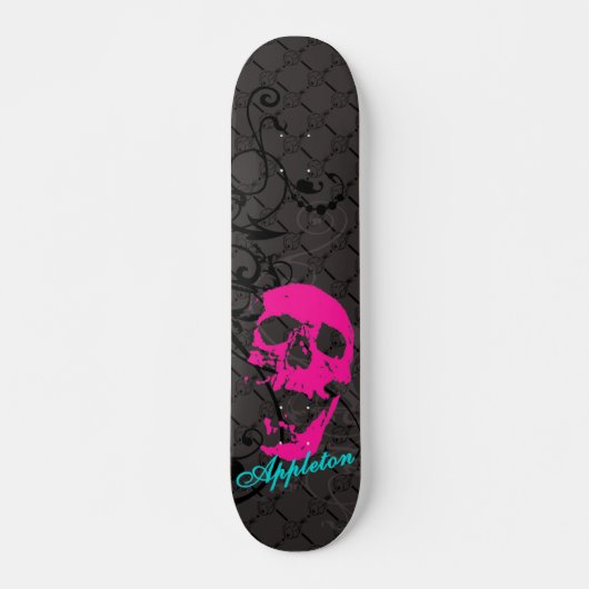 Roze schedel skateboard (Voorkant)