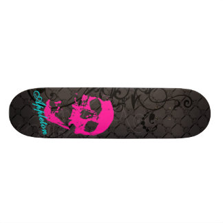 Roze schedel skateboard