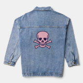 Roze Schedel vrouwen denim jas Denim Jacket (Achterkant)
