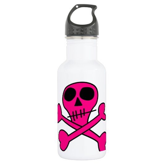 roze schedel waterfles (Voorkant)
