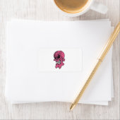 Roze schedellabels etiket (Insitu)