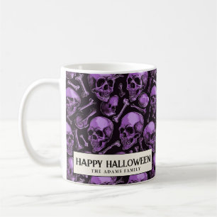 Roze schedels en zwarte Halloween koffie Mok