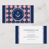 Roze scheeps- en scheepswielpatroon visitekaartje (Voorkant / Achterkant)