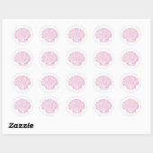 Roze Schelp Kust Ronde Sticker (Vel)