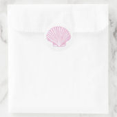 Roze Schelp Kust Ronde Sticker (Tas)