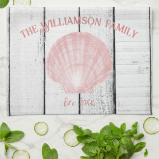 Roze  schelp Shell Kitchen Towel Theedoek