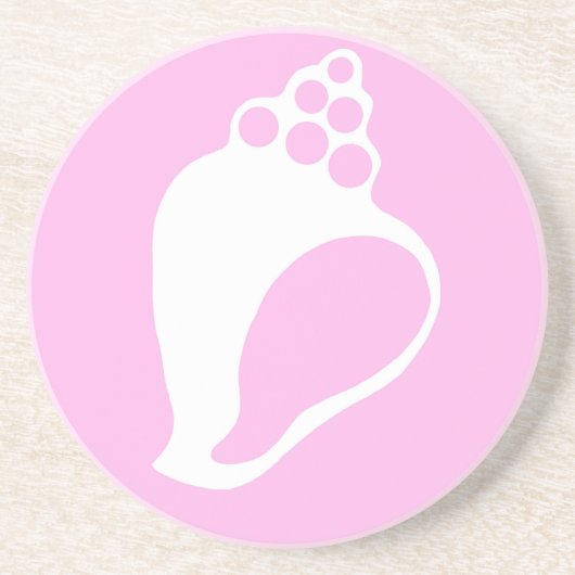 Roze Schelp Zandsteen Onderzetter (Voorkant)