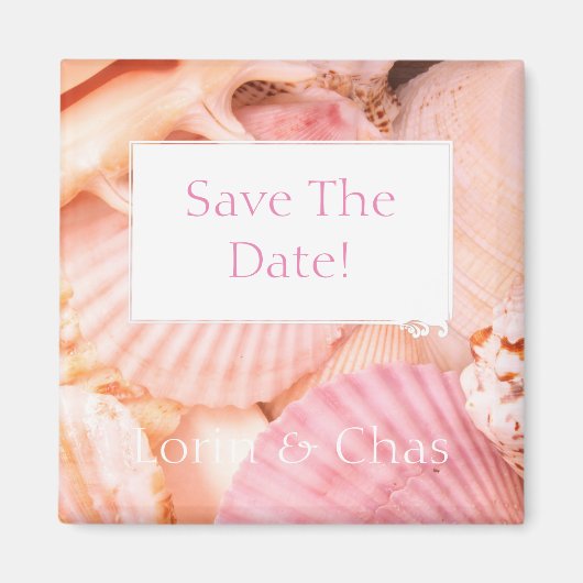 Roze schelpen magneet (Voorkant)